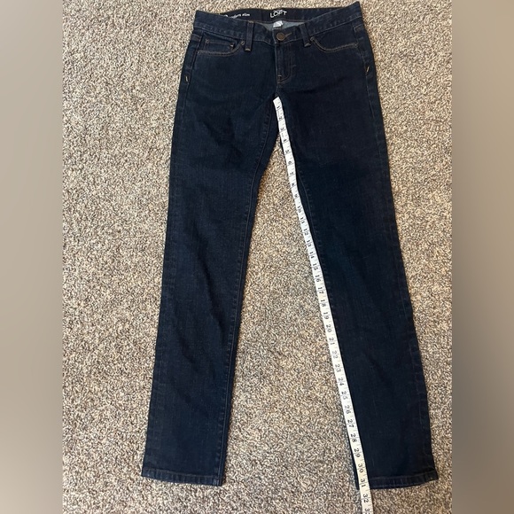 Ann Taylor Loft Slim modern denim jeans dark blue pockets classic size XS 2 - Picture 6 of 8